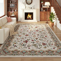 Paisley Rugs for Living Room 8ftx10ft - Machine Washable Low Pile