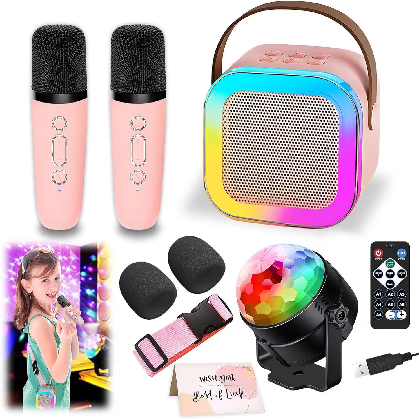 Portable Karaoke Machine with Disco Lamp - Fun Kids Parties!