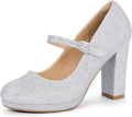 Mary Jane Platform Heels Closed Toe Pumps - Stable 4in Block Heel