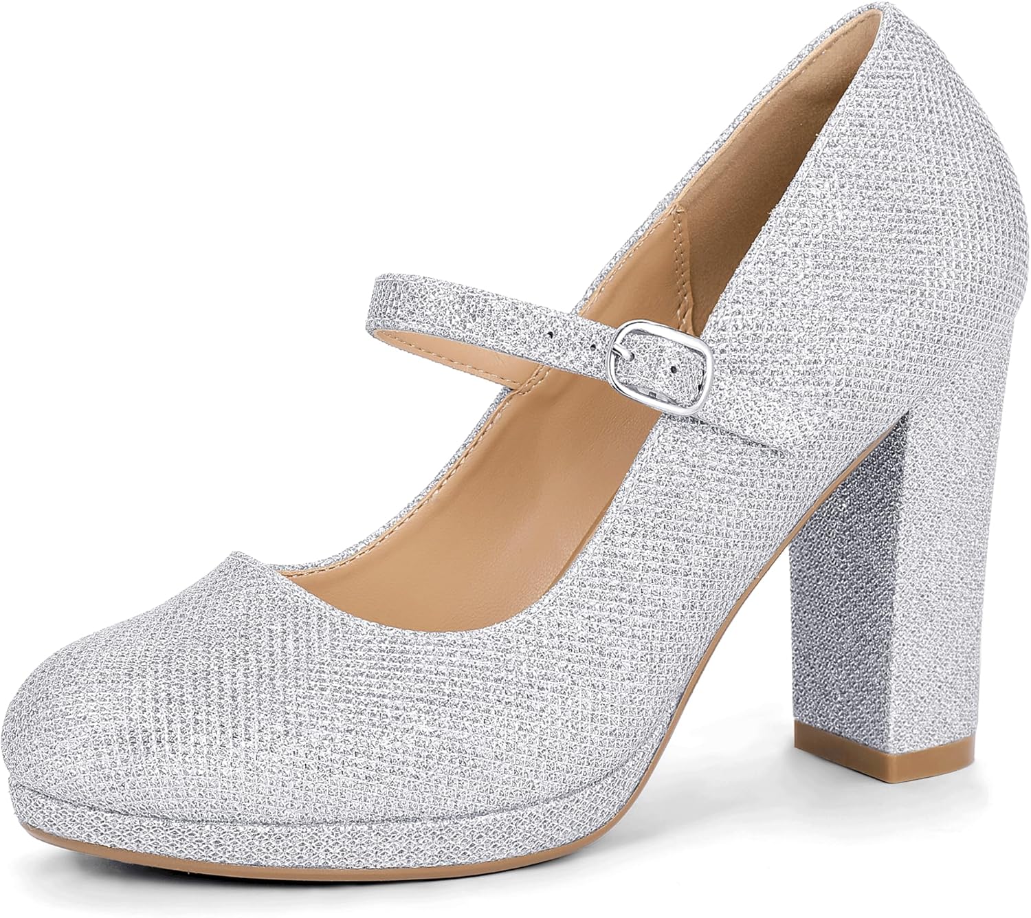 IDIFU Mary Jane Shoes Closed Toe Heels for Women Fashion