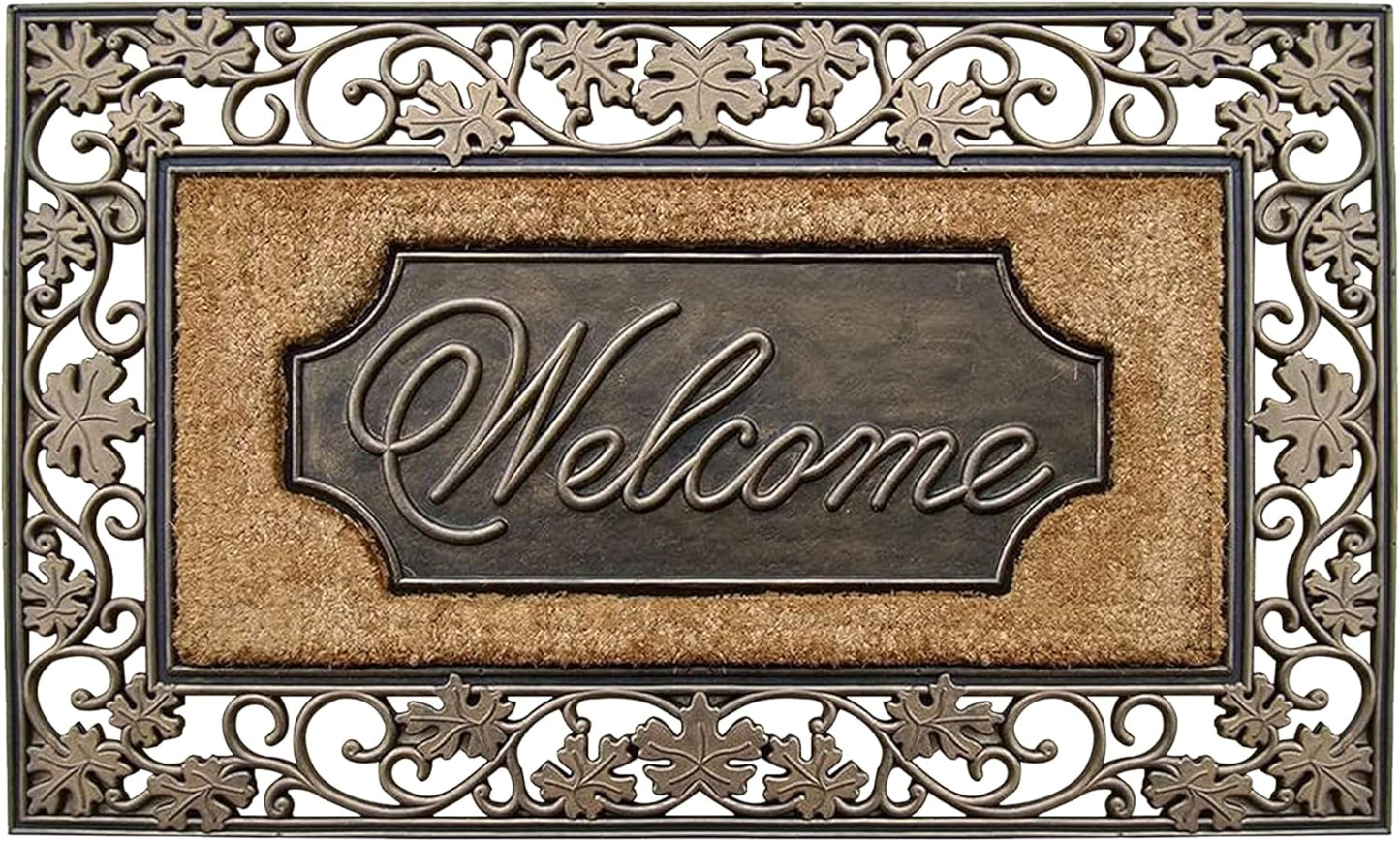 Natural Coir and Rubber Door Mat for Indoor Outdoor Use