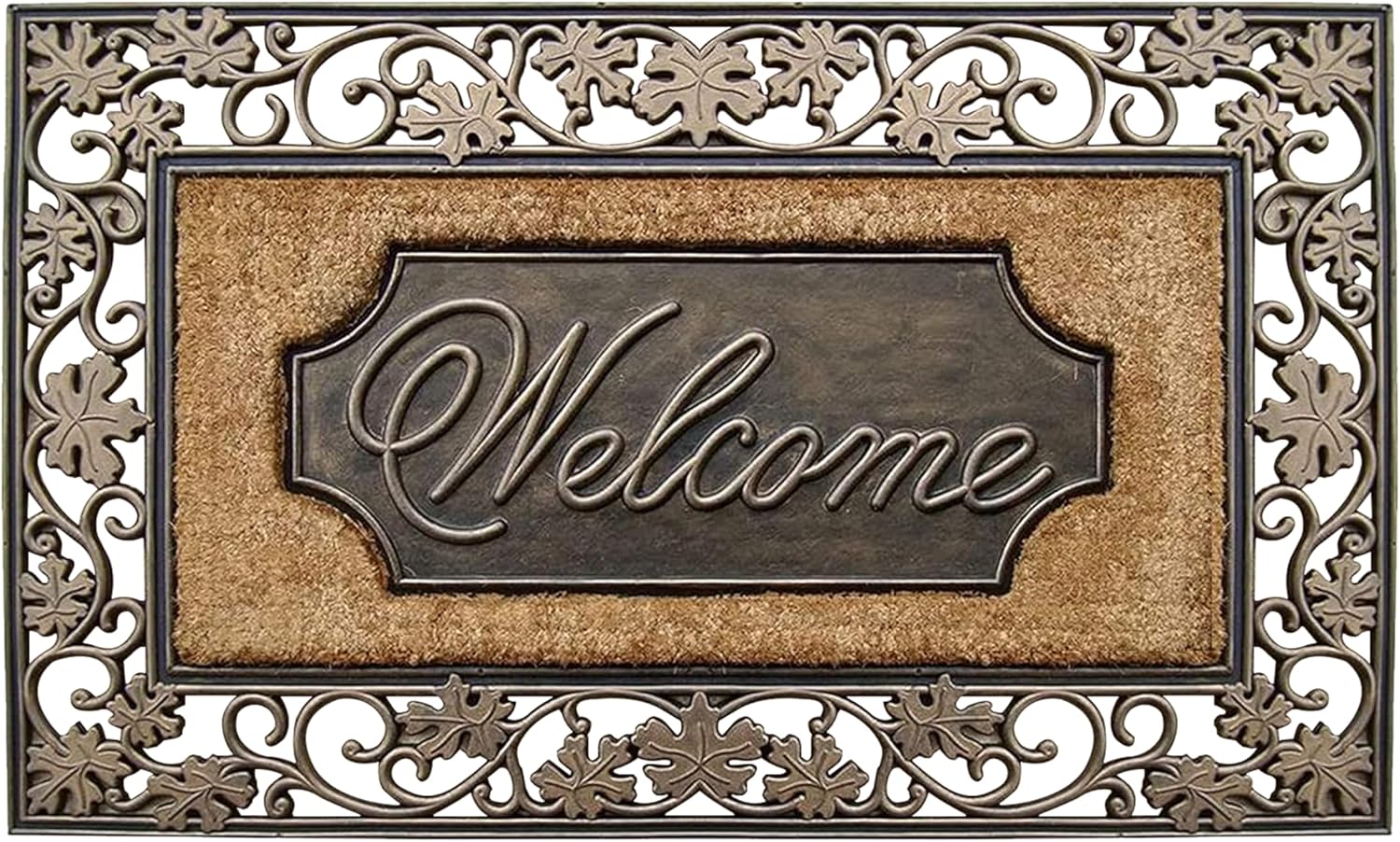 Natural Coir and Rubber Door Mat for Indoor Outdoor Use