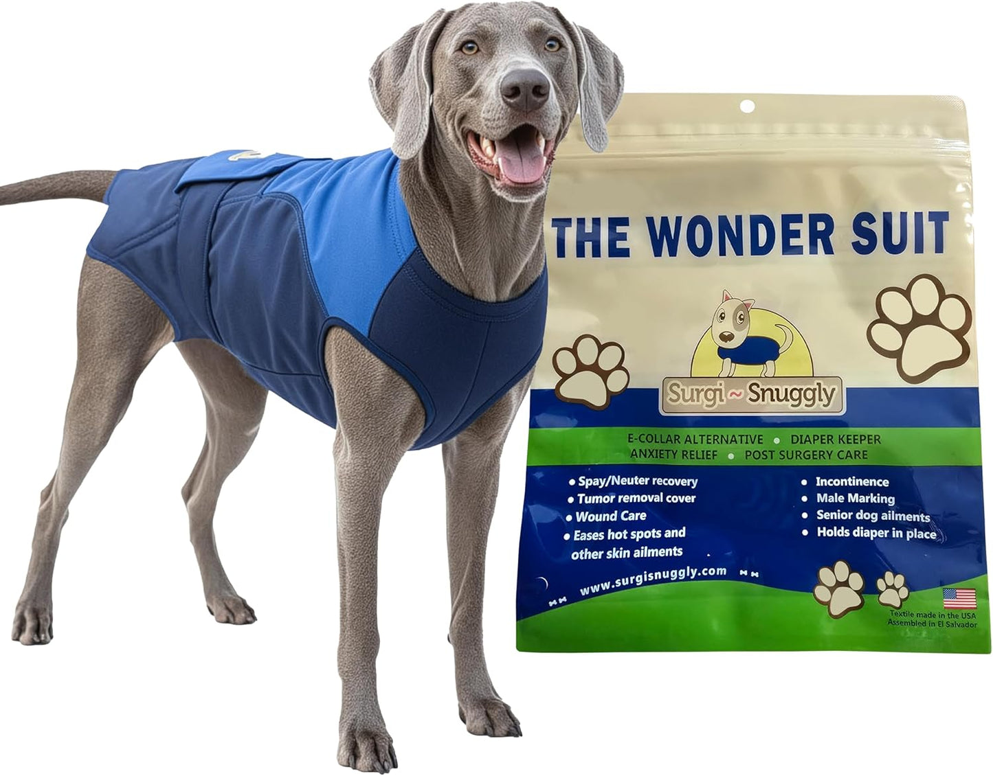 Surgi Snuggly Dog Surgery Recovery Suit for Comfort & Care