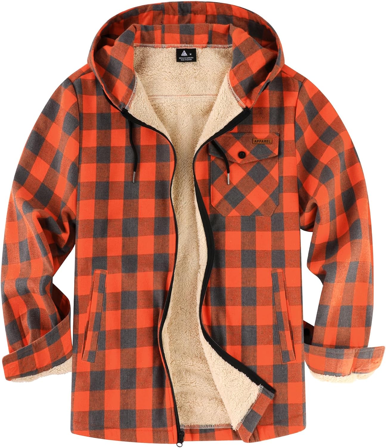 SWISSWELL Mens Sherpa Lined Fleece Plaid Hoodie for Winter