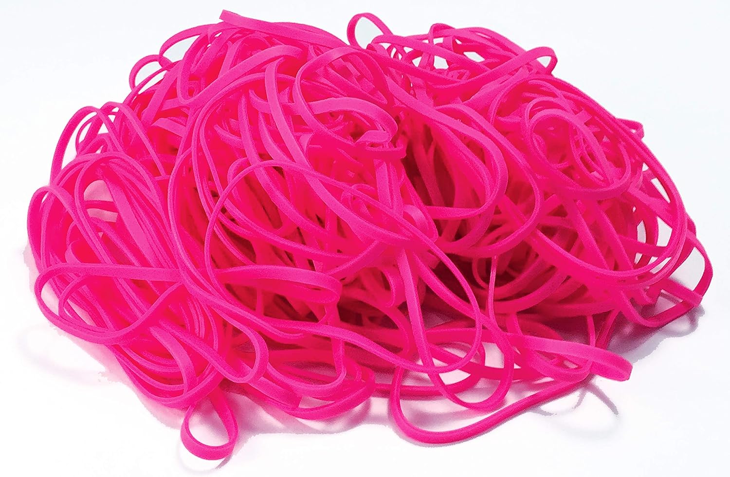 200 Hot Pink Rubber Bands - Better Office Organization