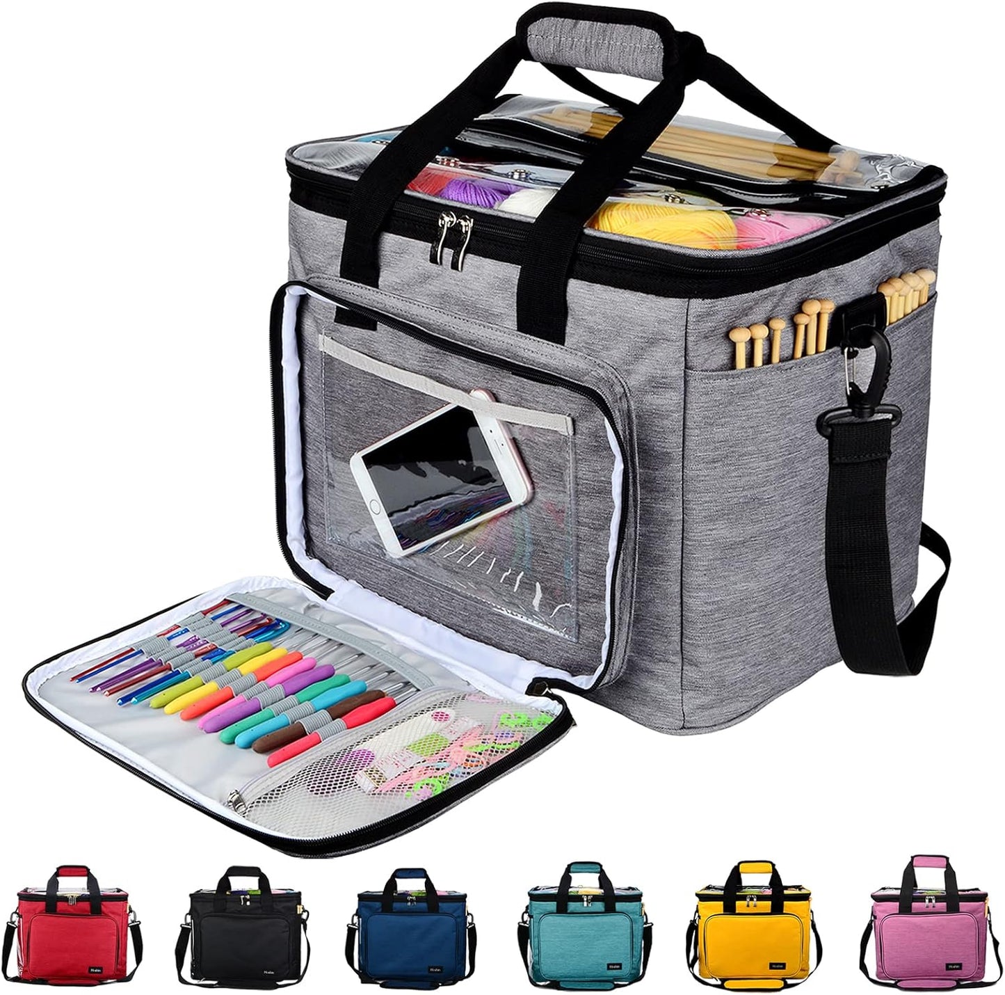 Hoshin Knitting Bag for Yarn Storage - High Capacity Organizer