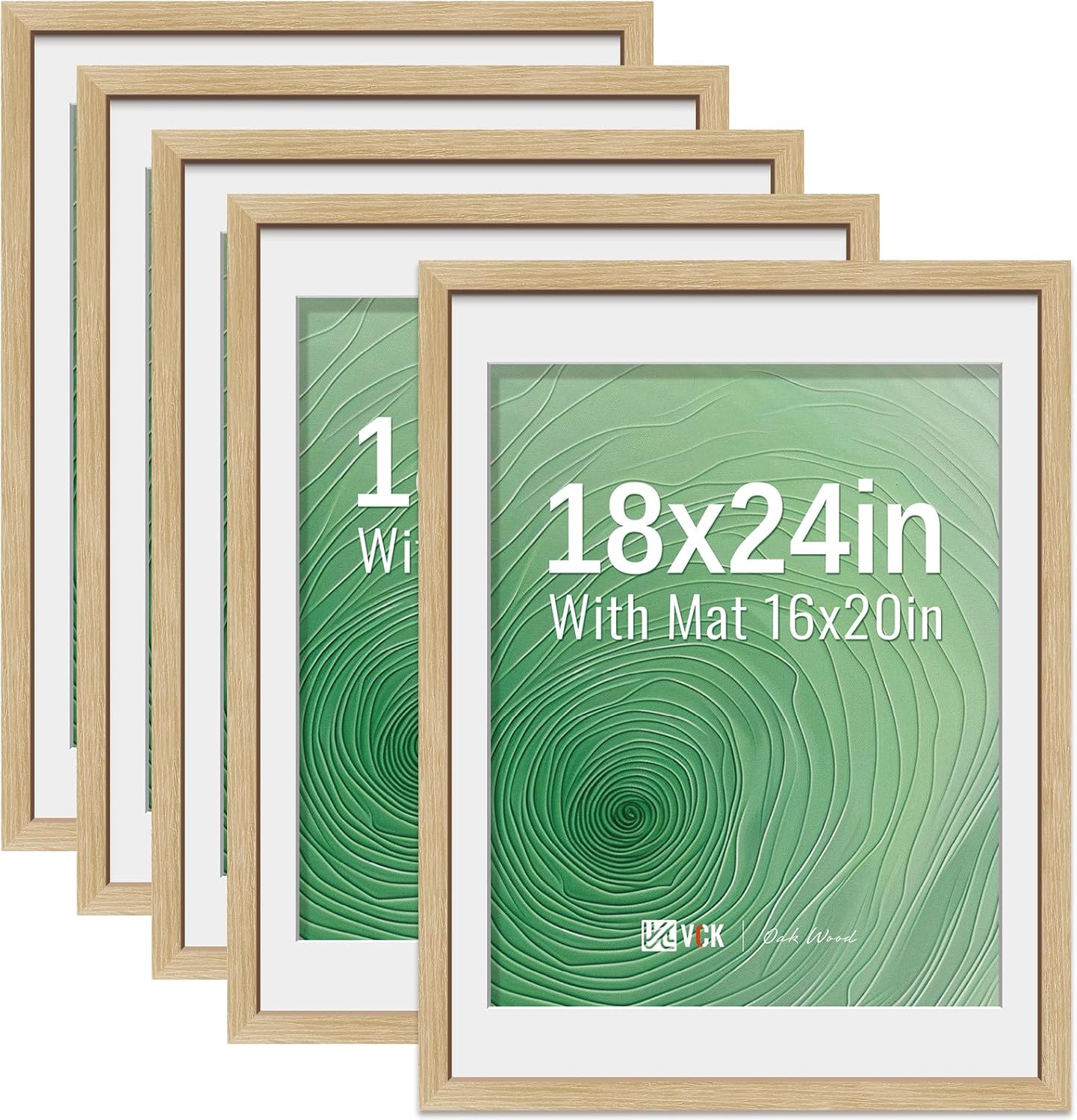 VCK 18x24 Poster Frame 5 Pack - Natural Oak Picture Frames