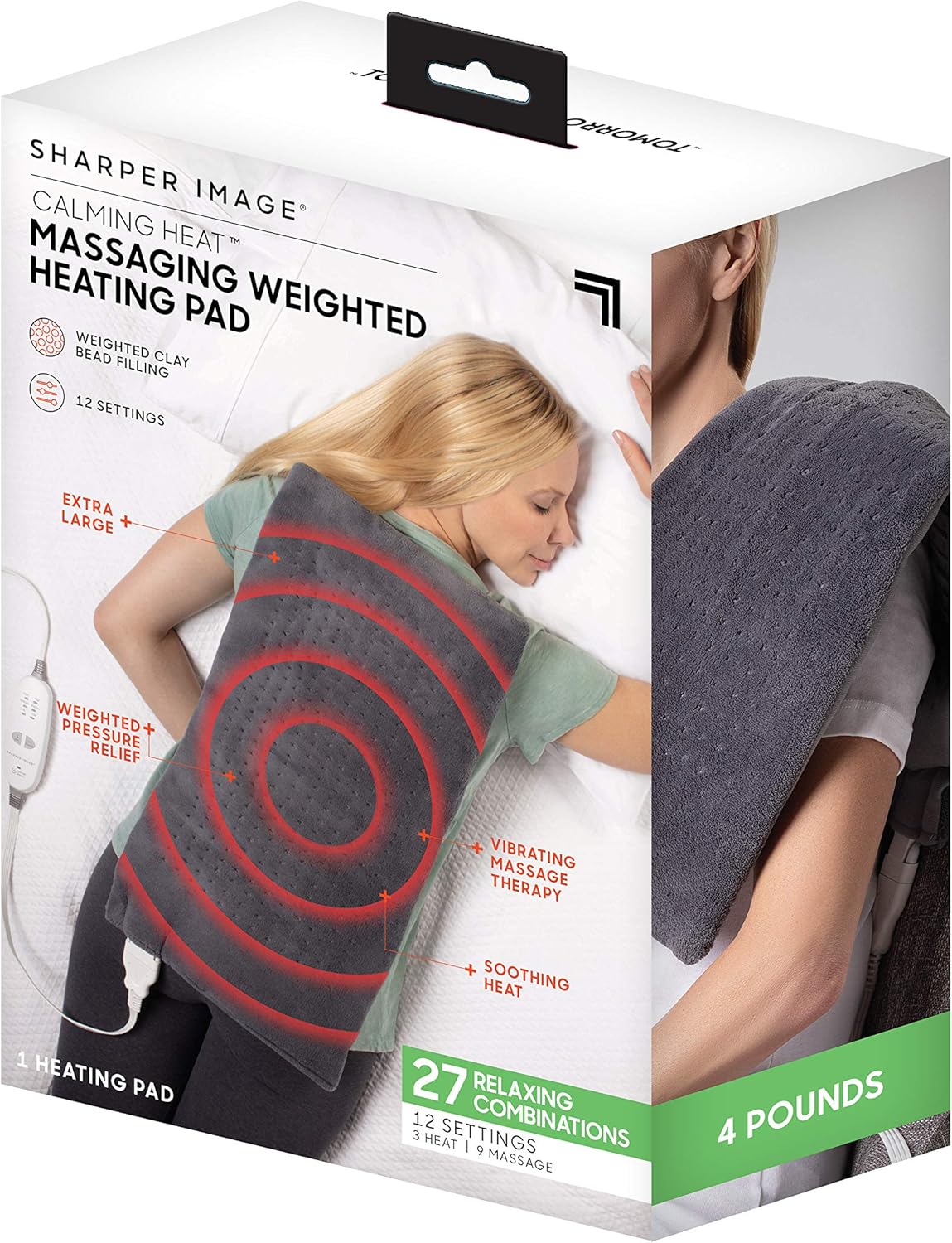 Calming Heat Massaging Weighted Heating Pad for Ultimate Relief