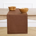 Solino Home Linen Brown Table Runner 14 x 90 in - Classic Hemstitch