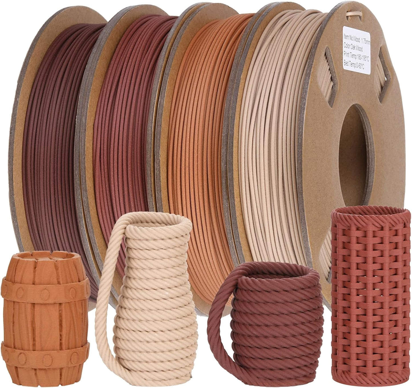 30% Real Wood Fiber 3D Printer Filament Bundle for Creative Prints