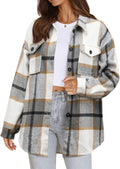 Women's Flannel Plaid Shacket Button Down Jacket - Cozy Fall Layering