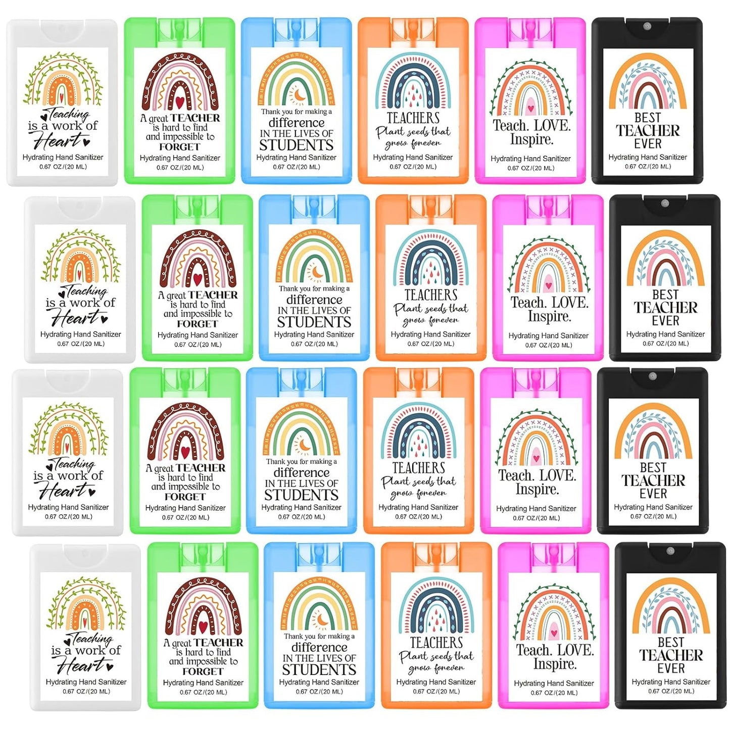 24 Pack Teacher Appreciation Gifts Mini Hand Sanitizer Spray