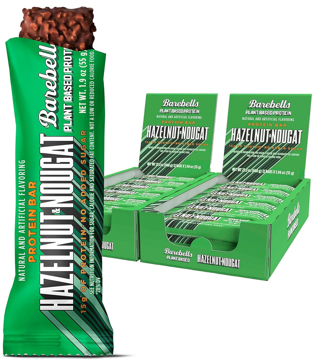 Barebells Vegan Protein Bars with Hazelnut & Nougat - 12 Count