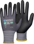 Safety Work Gloves MicroFoam Nitrile Coated - Breathable Grip (12
