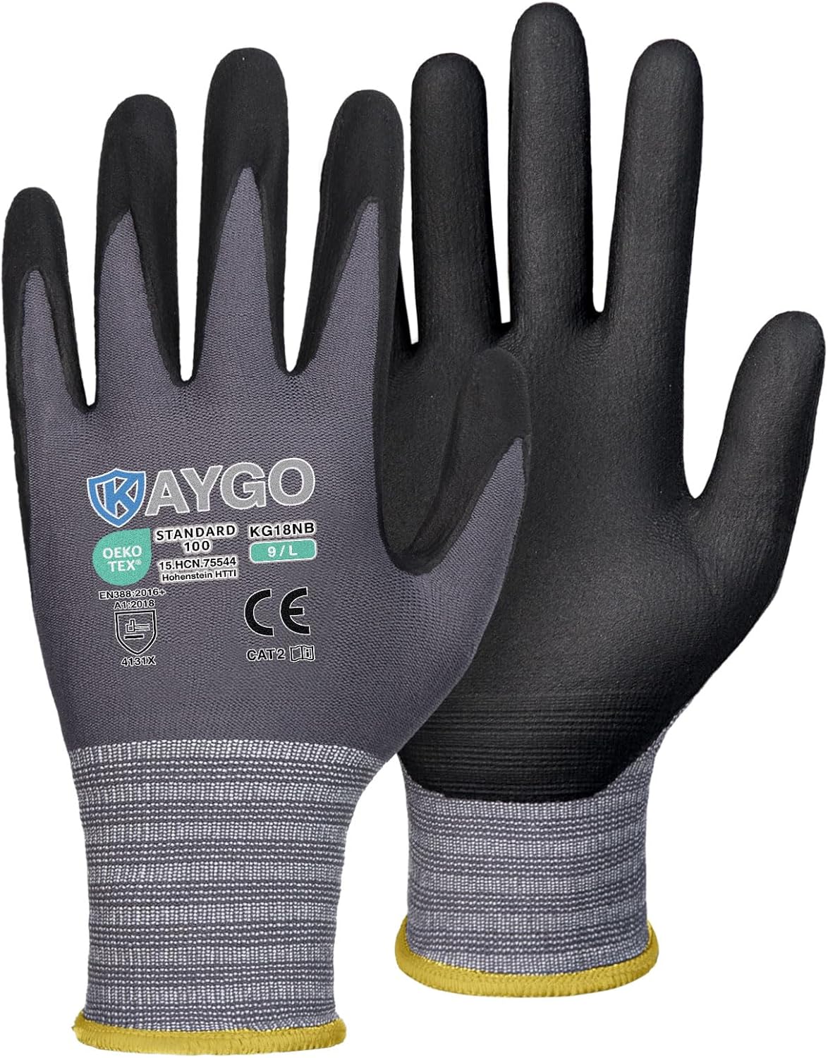 KAYGO Safety Work Gloves with MicroFoam Nitrile Coating