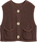 Crochet Chunky Knit Crop Top Vest - Trendy Sleeveless Cardigan