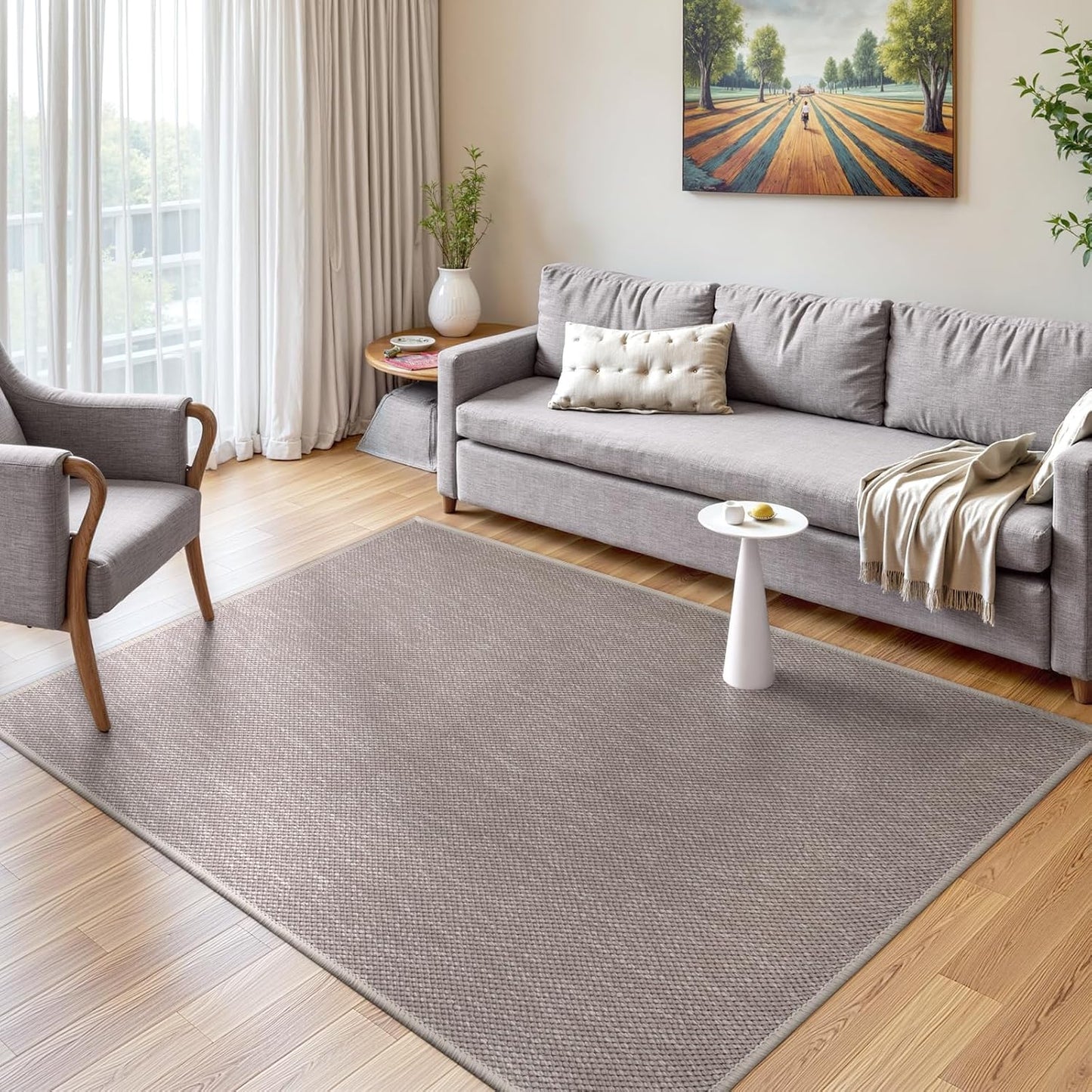 Boho Chic Taupe 4x6 Area Rug by Seavish