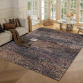 Washable Area Rug 1/6 Thick - Non-Slip Vintage Charm Rust 8 ft x 10 ft