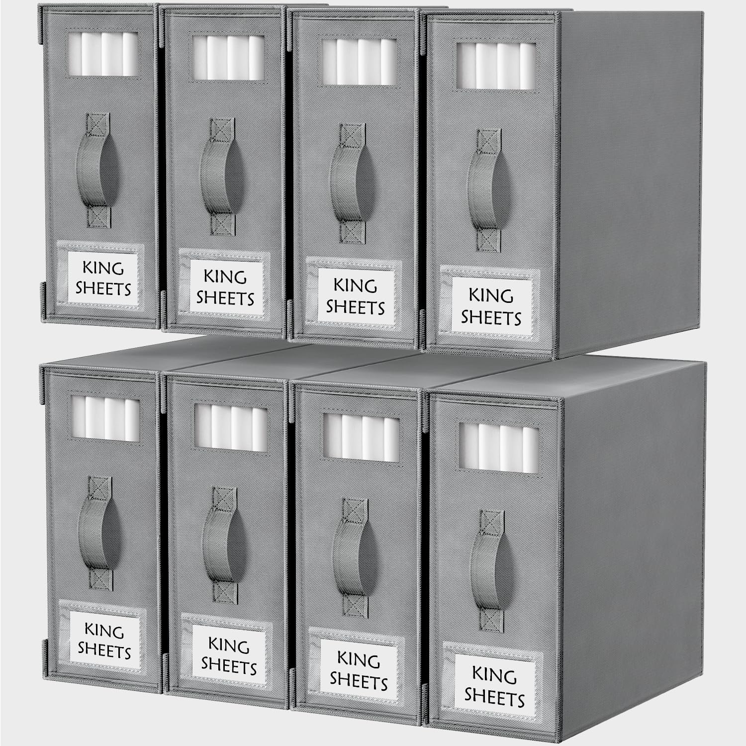 Criusia Bed Sheet Organizers for Neat Linen Closet Storage