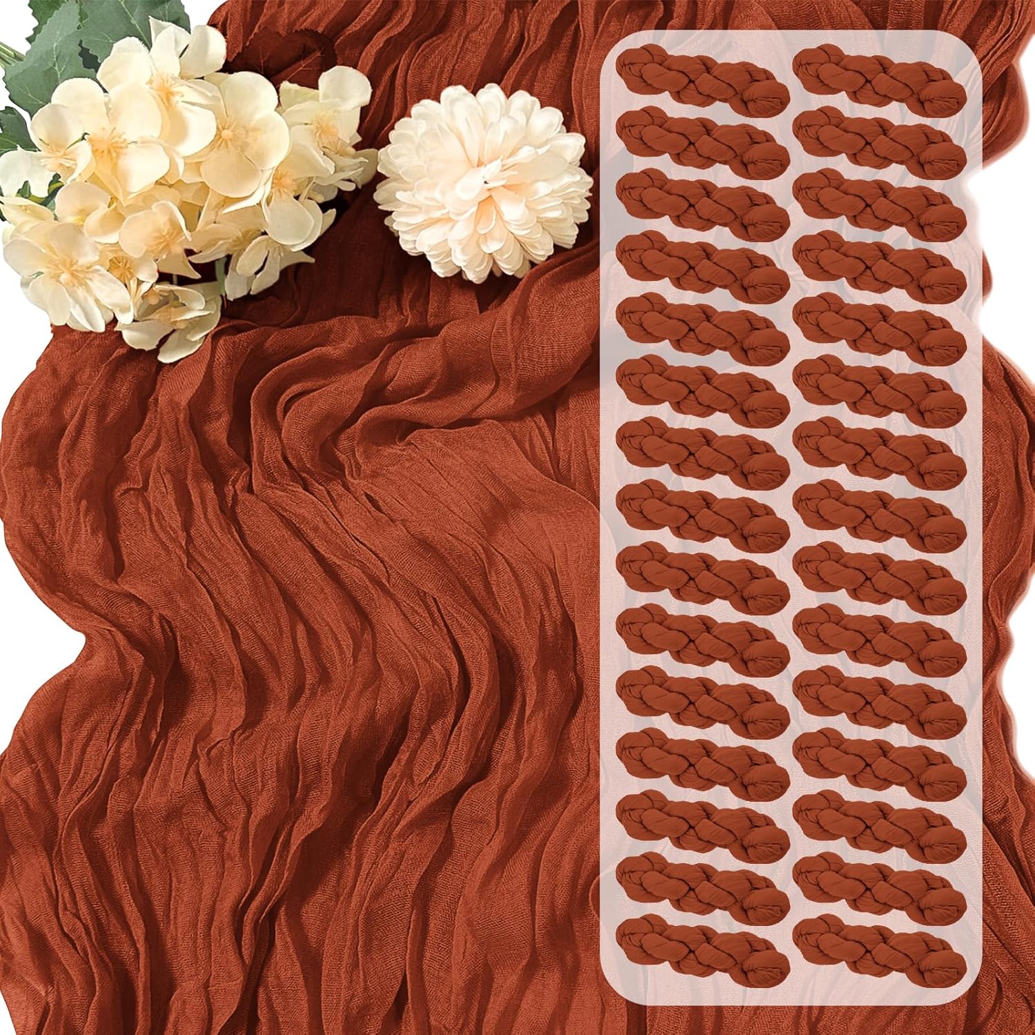 Terracotta Cheesecloth Table Runner 30 Pack for Events and Decor