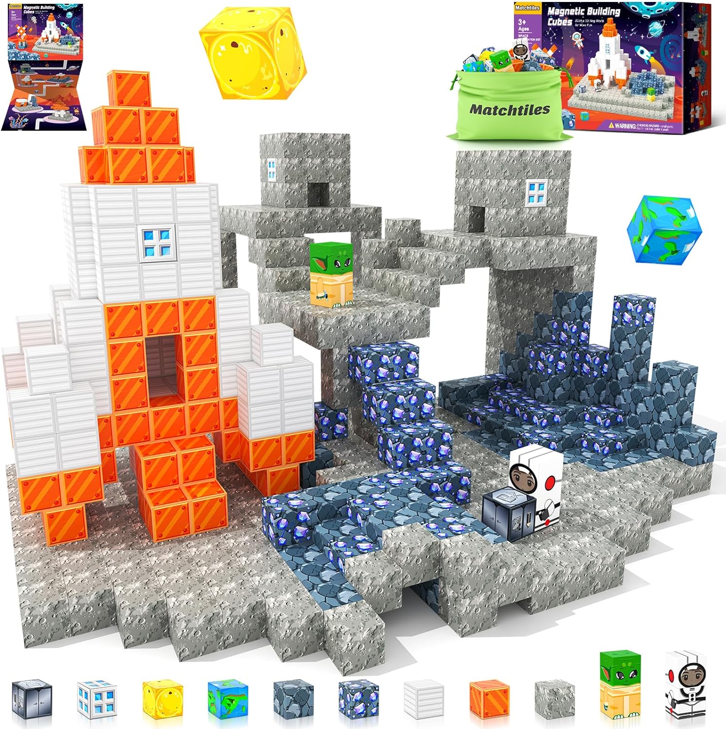 Space Set Magnetic Blocks - STEM Sensory Toy