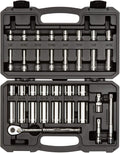 TEKTON 3/8 Inch Drive 34-Piece Socket and Ratchet Set - Durable Kit