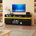 LED TV Stand for 75 Inch TV - Modern Tall Entertainment Center