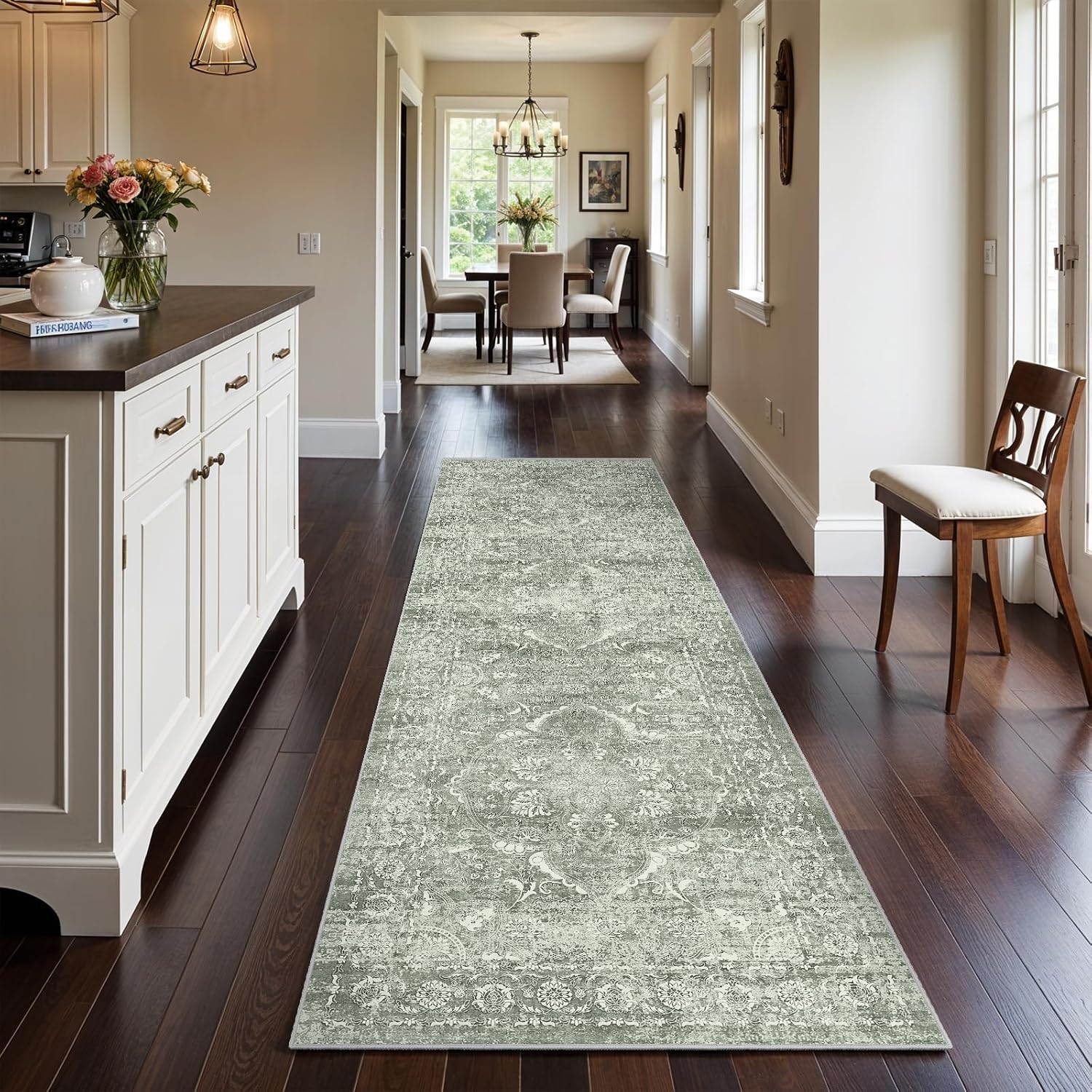 Vintage Non-Slip Hallway 3x10 Runner Rug for Entryway Use