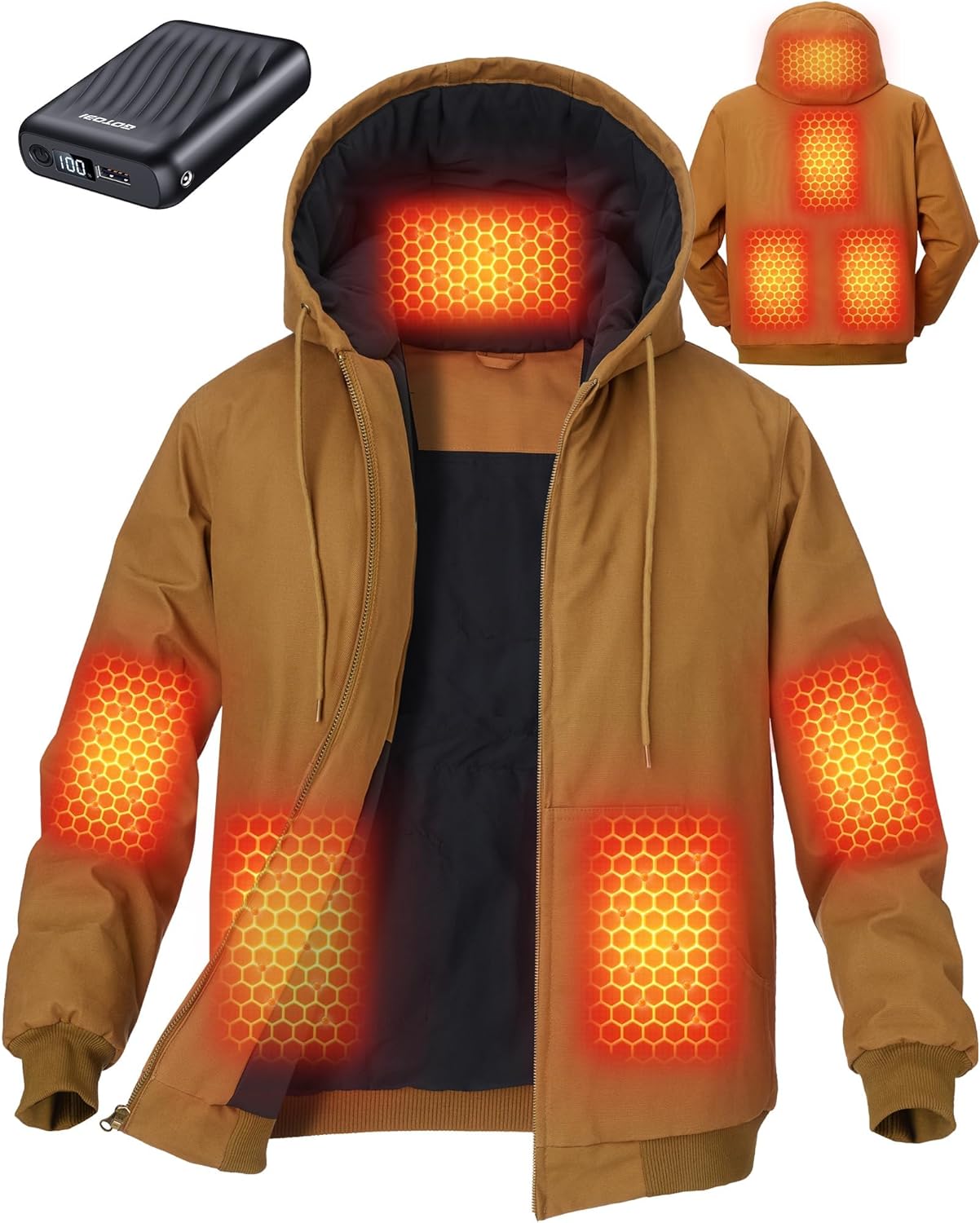 Graphene Heated Jackets for Men with 12V Battery Pack