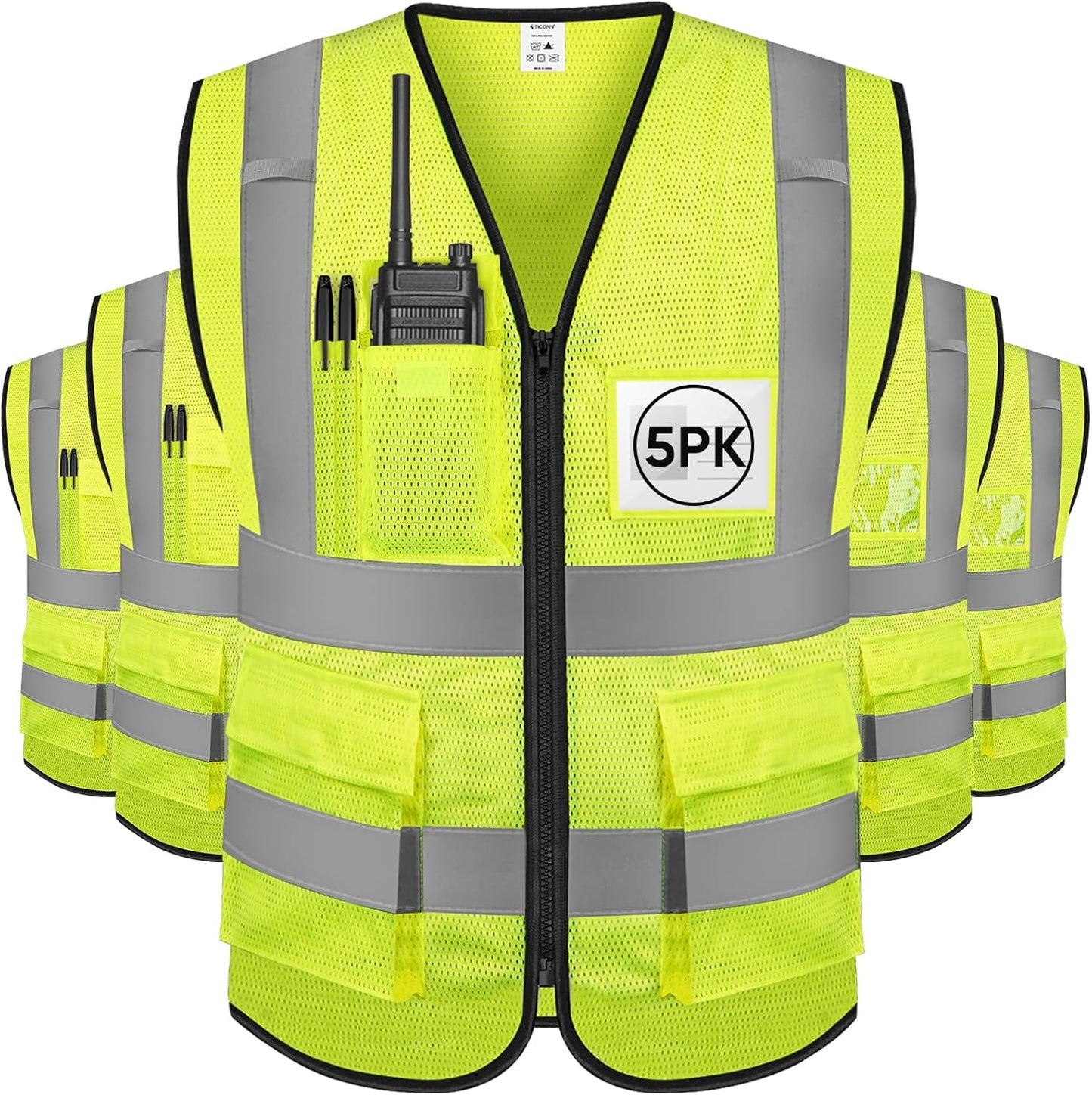 TICONN Reflective Safety Vest High Visibility for Men and Women