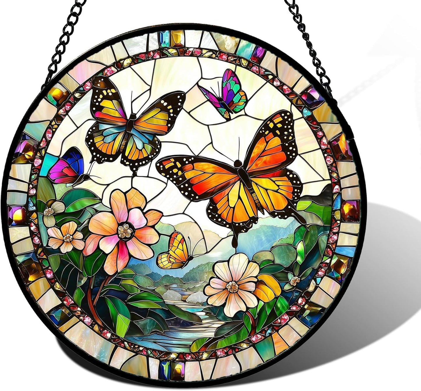Stained Glass Window Hanging Suncatcher for Home Decoration