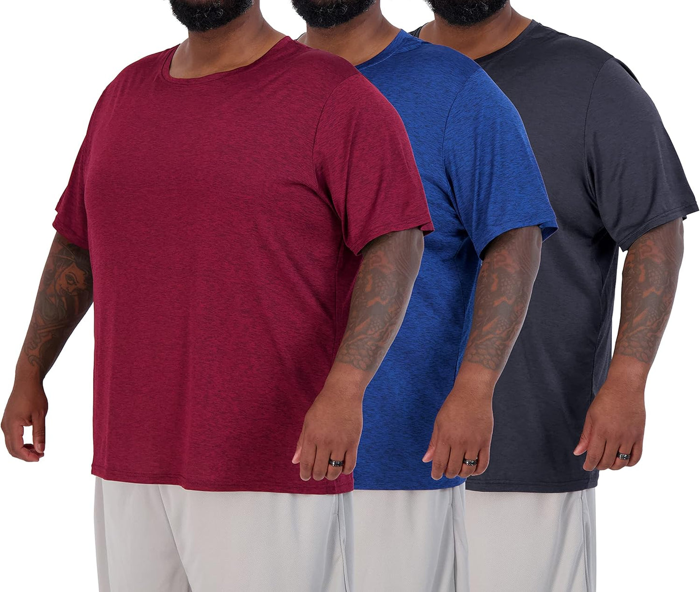 Real Essentials Big & Tall Tech Stretch T-Shirts for Comfort