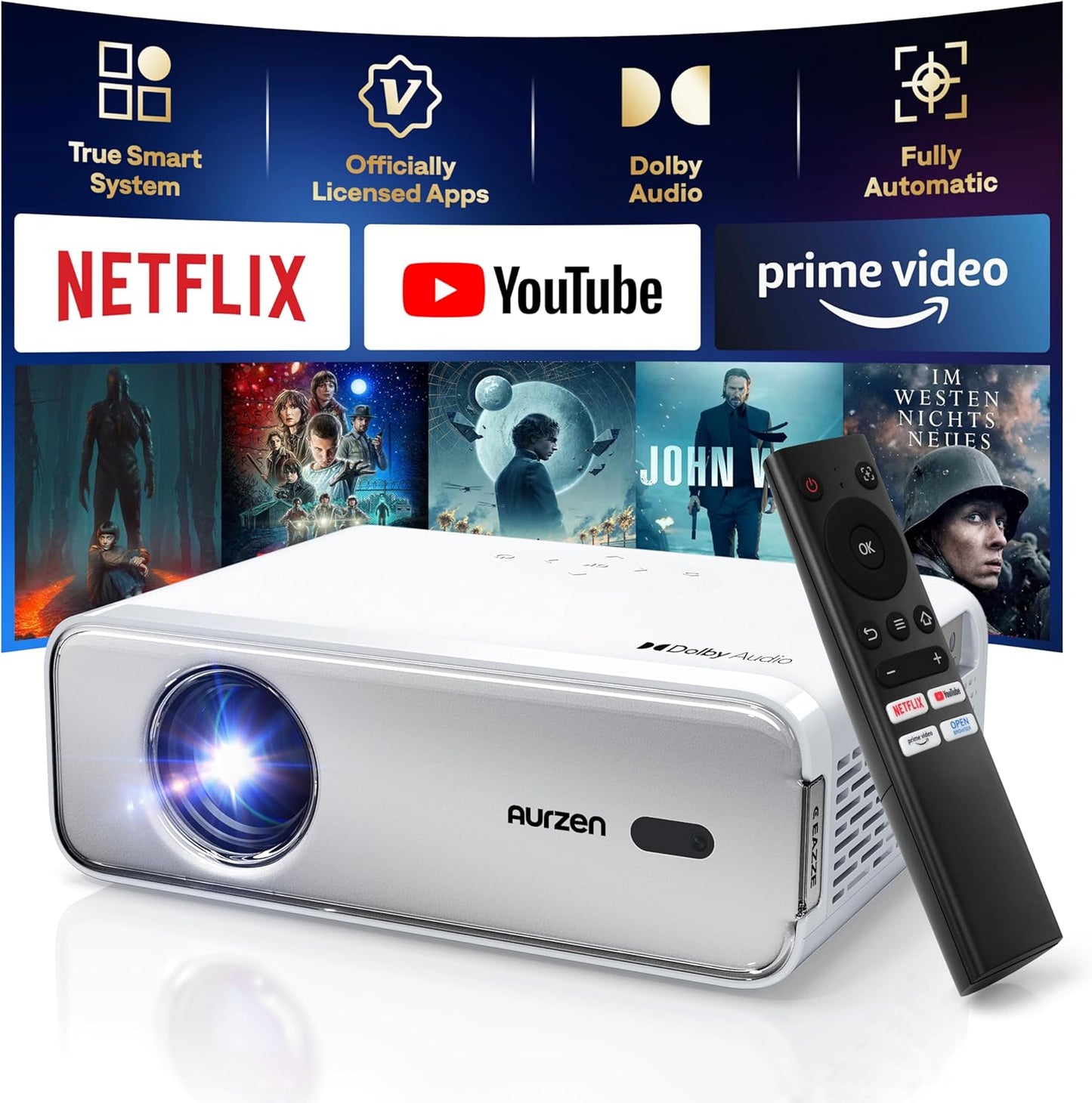 Portable WiFi Smart Projector - Netflix Licensed!