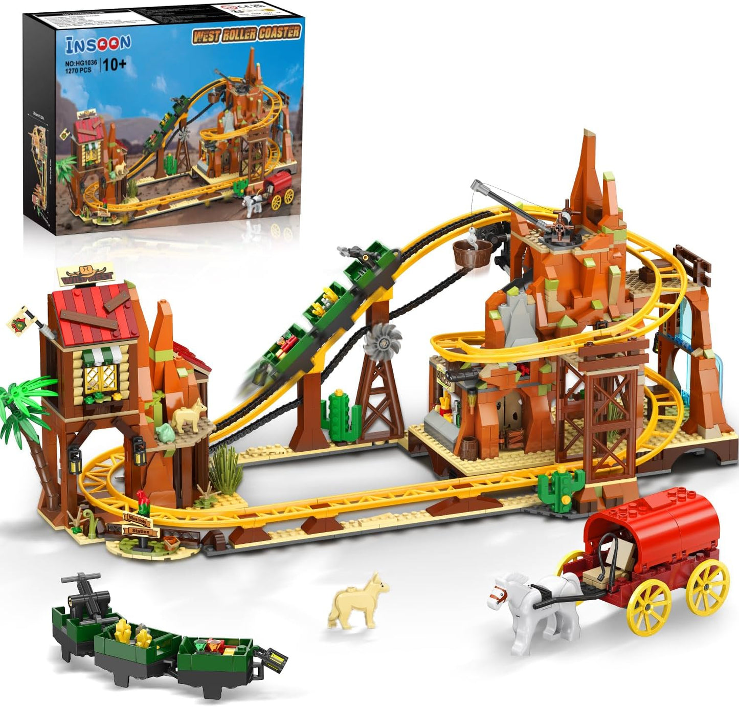 Western Roller Coaster Building Set with Mine Train Adventure