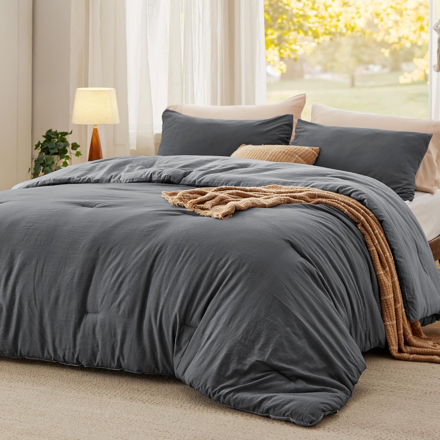 Bedsure Queen Size Comforter Set for All Seasons, Soft & Cozy