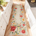 Hallway Rug 2ft6in x 10ft Washable Floral Runner - Low Pile Vintage