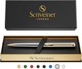 Scriveiner Silver Chrome Ballpoint Pen - Luxury Weighted Writer