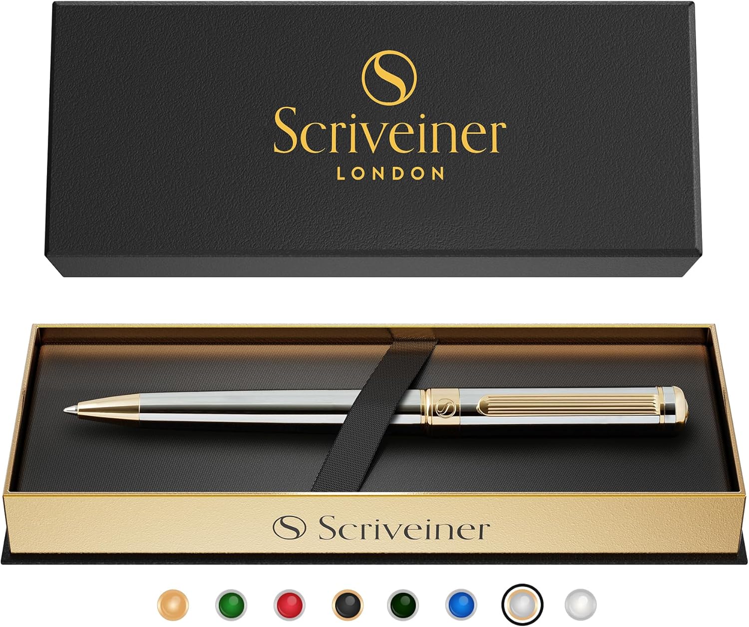 Scriveiner Silver Chrome Ballpoint Pen - A Luxury Writing Experience