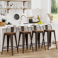 WENTMENT 26in Counter Height Bar Stools Set of 4 - Stackable Wooden