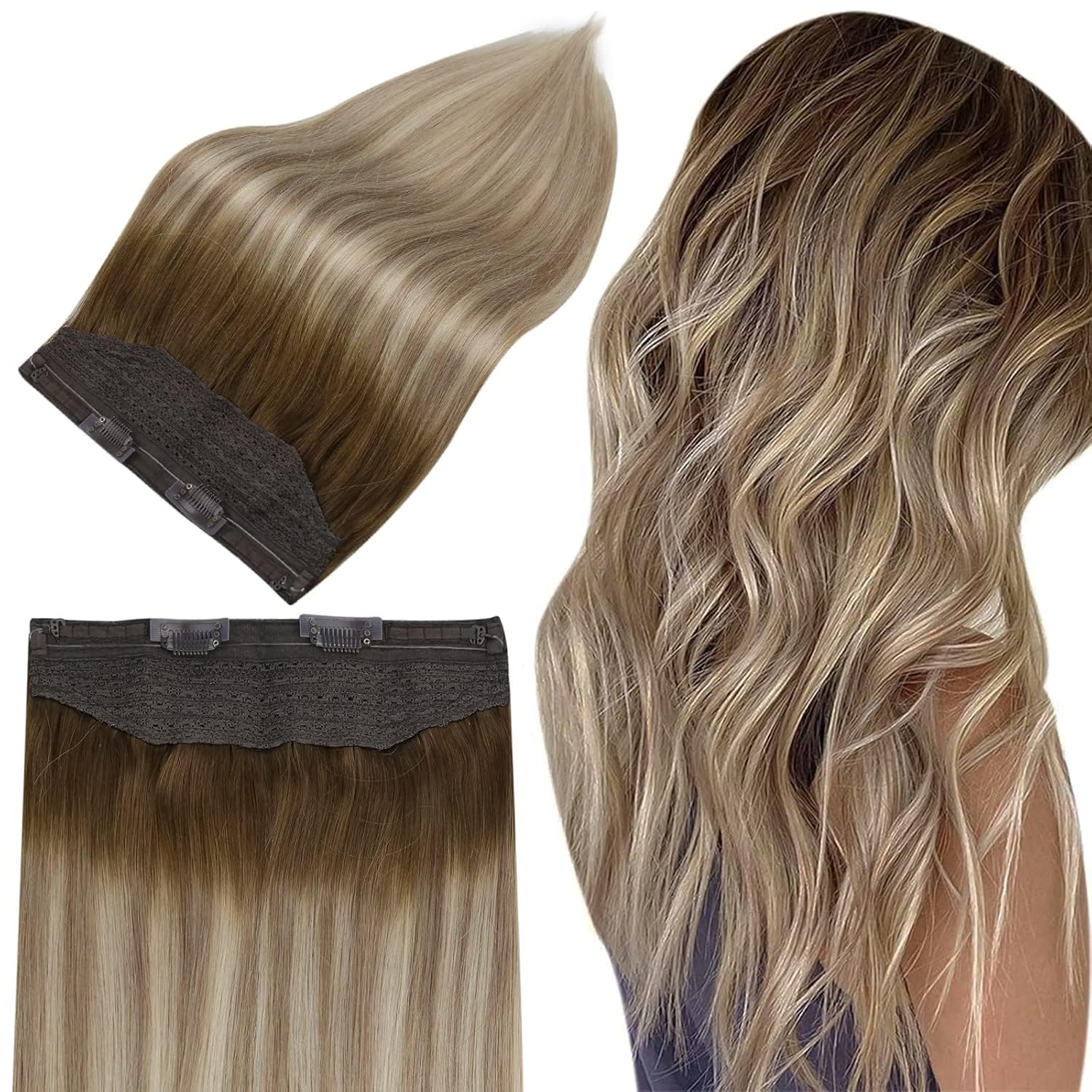 Full Shine Invisible Wire Hair Extensions for Instant Volume