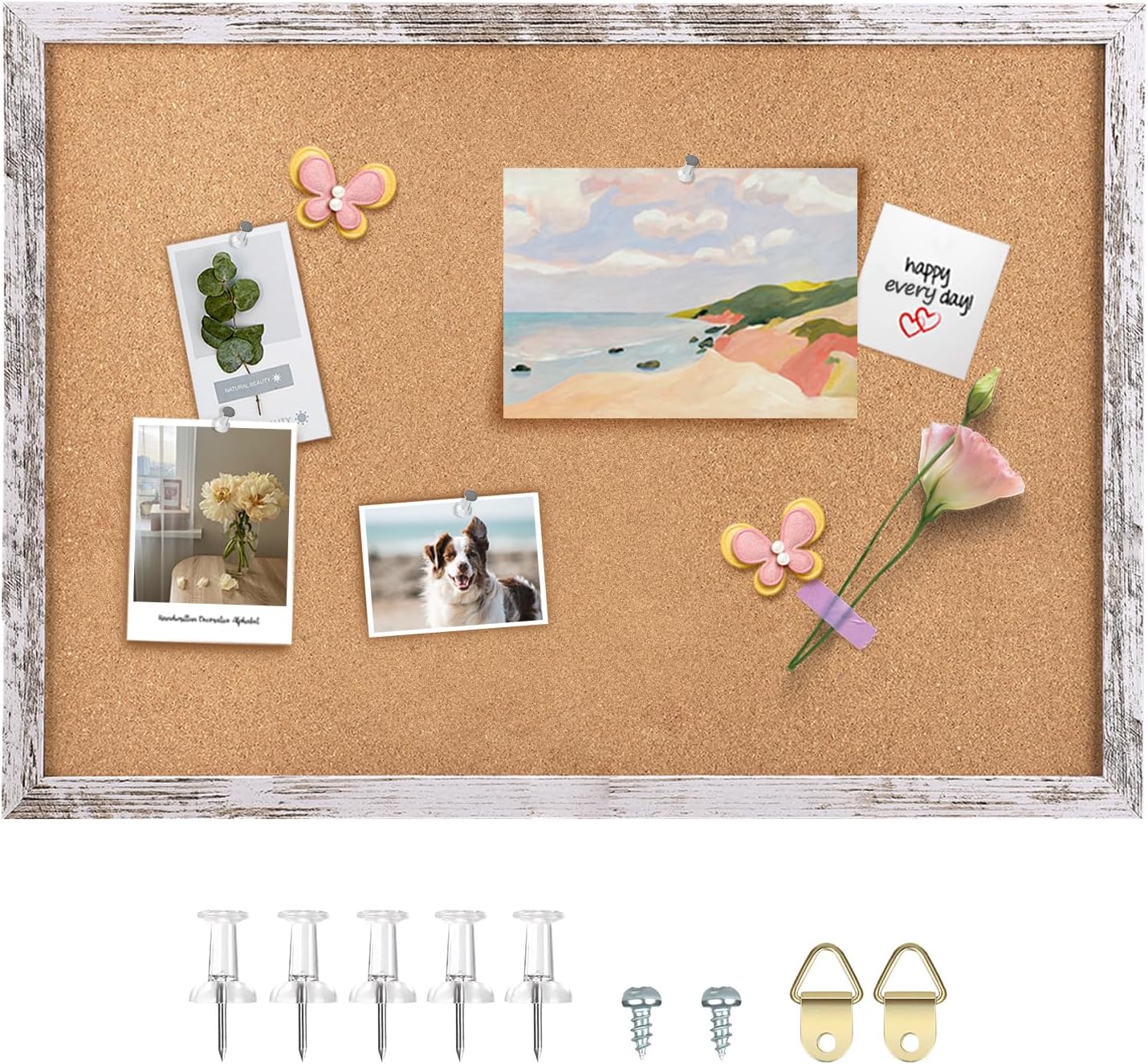 Cork Board Bulletin Board for Walls, 29.5x19.7 in, Stylish Decor