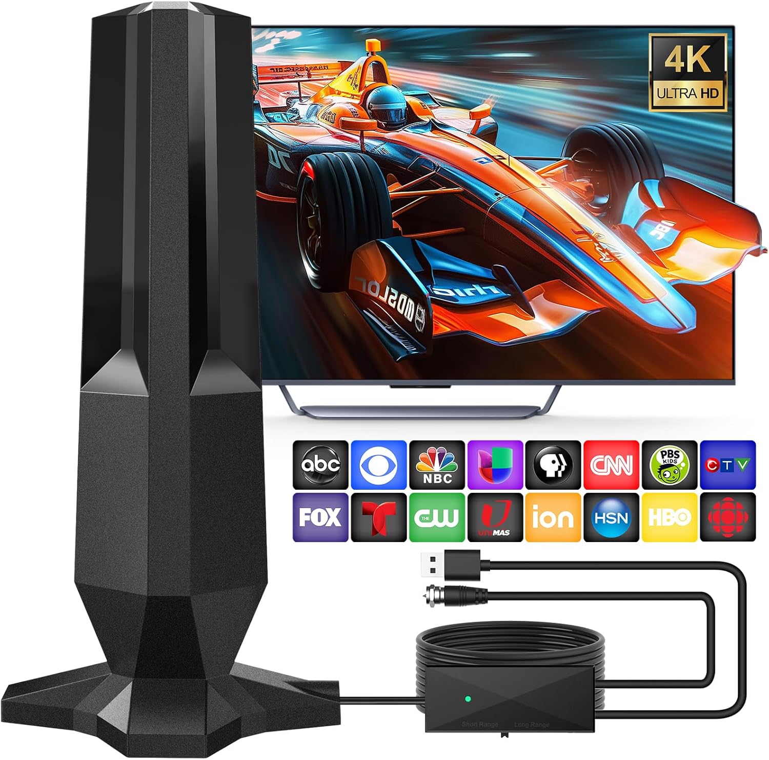 1900+ Miles Range HD TV Antenna - Boosted Signals