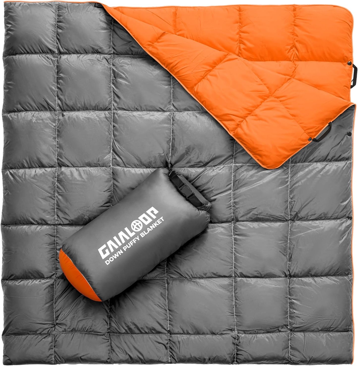 Down Puffy Blanket for 2 Person Camping Travel Lightweight Cozy