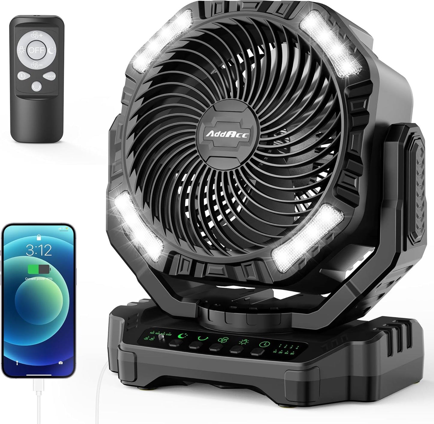 Portable Rechargeable Camping Fan - Stay Cool Anywhere!
