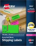 Avery Printable Shipping Labels 2 in x 4 in Neon - Standout Color
