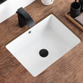 18 Inch Undermount Bathroom Sink Rectangular Porcelain Basin - Clean