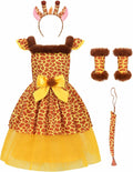 ReliBeauty Giraffe Costume Kids Jungle Party Animal Dress with Tail