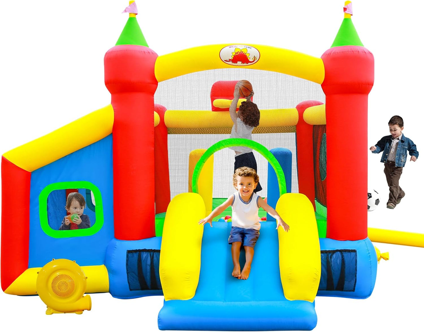 Inflatable Bounce House with Slide and Ball Pit for Kids Fun