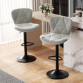 Nalupatio Modern Bar Stools Set of 2 - Adjustable Faux Leather Swivel