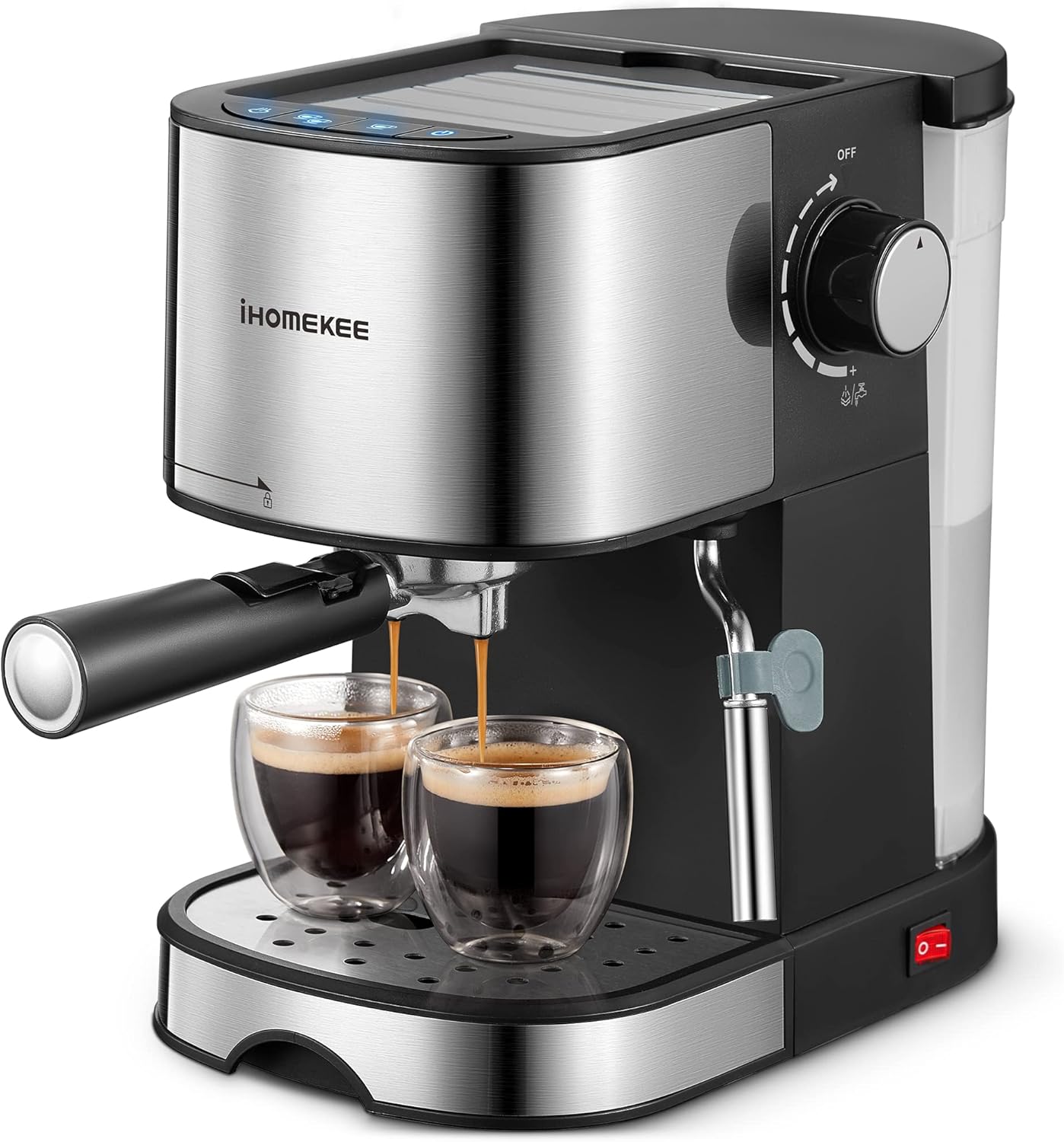 Ihomekee Espresso Machine - 15 Bar Pump Pressure for Perfect Lattes